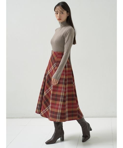 ロービングチェックロングスカート(506500711) | スナイデル(SNIDEL  