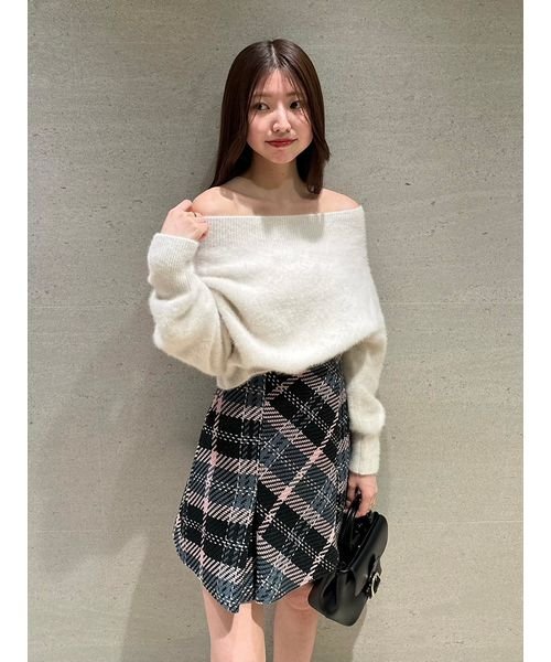 snidel ロービングシンプルショートパンツ チェック アイボリー 0 新品  