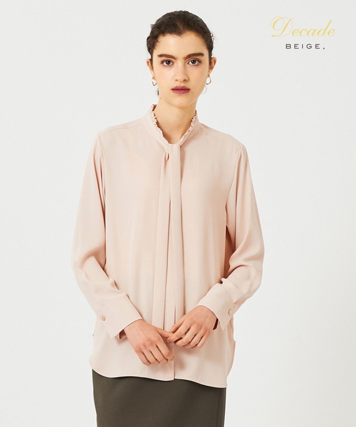 BEIGE 【洗える】EVA / ボウタイロングスリーブブラウス NUDE 4 BEIGE 【洗える】EVA / ボウタイロングスリーブブラウス NUDE 4