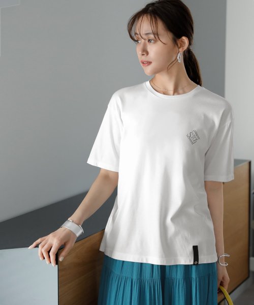 STYLE DELI(スタイルデリ)/【Made in JAPAN】ポイントロゴTシャツ/ホワイト