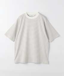 green label relaxing(グリーンレーベルリラクシング)/L/A ポンチ ボーダー ワイドカラー Tシャツ/WHITE