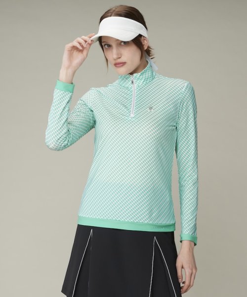 LANVIN SPORT(ランバン スポール)/SUNSCREEN幾何柄プリント長袖シャツ/エメラルド