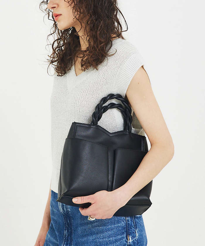 LOWELLThings Twiste/ダブルポケット2WAYトート M ブラック F