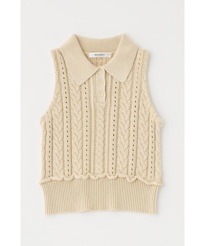 CABLE KNIT POLO タンク(506554971) | マウジー(moussy) - MAGASEEK