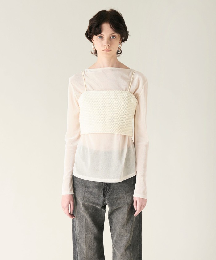 GRACECONTINENTAL ニットライクレースビスチェ キナリ 36 GRACECONTINENTAL ニットライクレースビスチェ キナリ 36