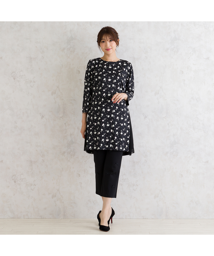 美品 ローズティアラ パンツ クロップド丈 リボン ギンガムチェック 44 黒 美品 ローズティアラ パンツ クロップド丈 リボン ギンガム