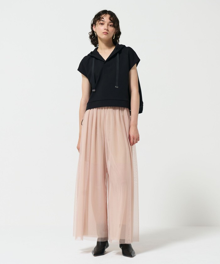 GRACECONTINENTAL チュールレイヤードパンツ ベージュ 36 GRACECONTINENTAL チュールレイヤードパンツ ベージュ 36