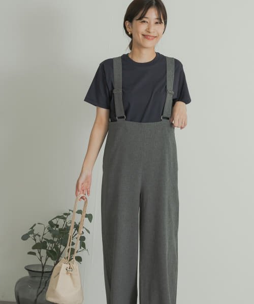 URBAN RESEARCH DOORS(アーバンリサーチドアーズ)/『UR TECH DRYLUXE』サスペンダーパンツ/CHARCOAL