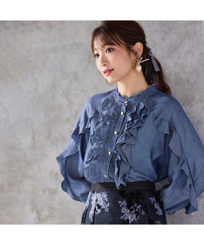 ローズティアラ RoseTiara フリルカラーブラウス(505873041)｜阪急