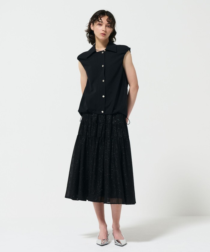 GRACECONTINENTAL シフォンカットジャガードスカート ブラック 36 GRACECONTINENTAL シフォンカットジャガードスカート ブラック 36