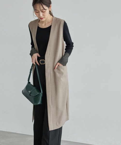 NOBLE ソフトWボタンロングジレ(38) 成れ 