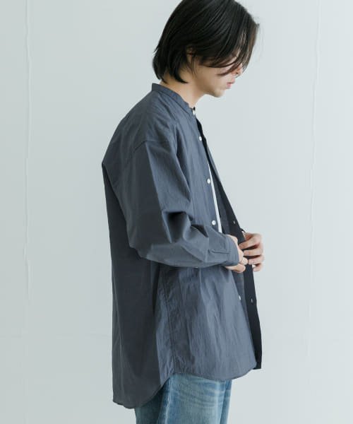 URBAN RESEARCH(アーバンリサーチ)/C/Nエアーワッシャーシャツ/ASH/NAVY