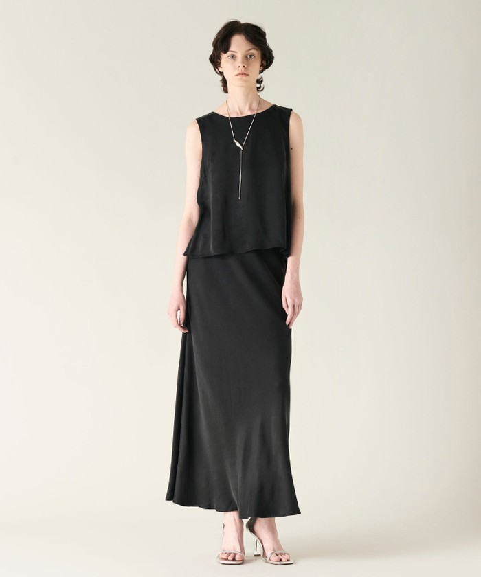 GRACECONTINENTAL キュプラサテントップ ブラック 38 GRACECONTINENTAL キュプラサテントップ ブラック 38