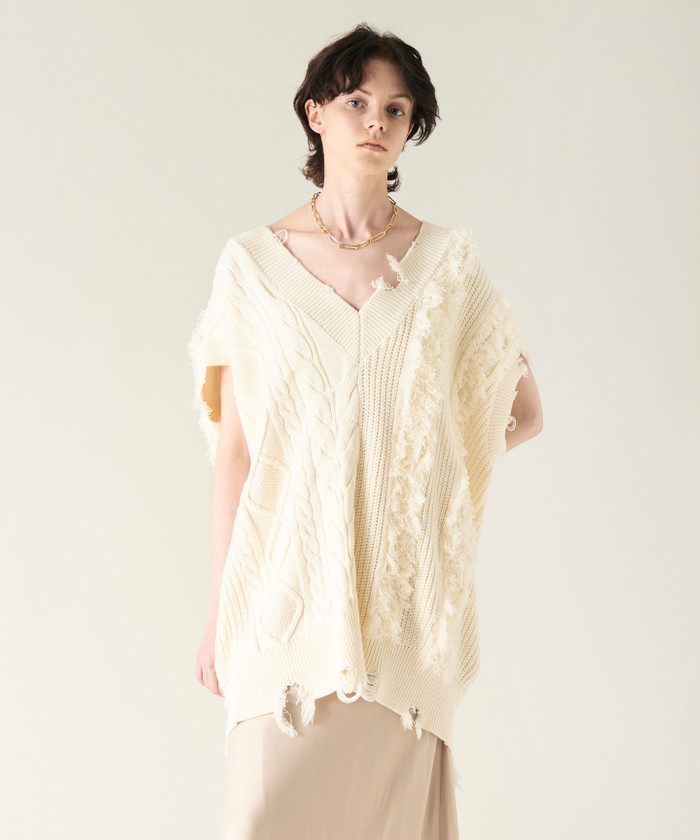 GRACECONTINENTAL クラッシュニットトップ キナリ 36 GRACECONTINENTAL クラッシュニットトップ キナリ 36