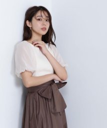 NATURAL BEAUTY BASIC(ナチュラルビューティーベーシック)/ビジューバルーンスリーブニット/オフ1