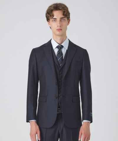 【一部店舗限定】Zegna ELECTAネイビーシャドーストライプスリーピースス
