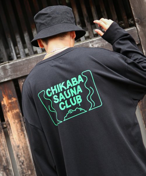 ZIP FIVE(ジップファイブ)/CHIKABA SAUNA CLUB　長袖Tシャツ/ブラック