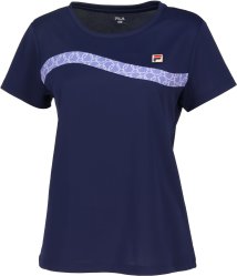 FILA（ZETT Ladies）(フィラ（ゼット　レディース）)/【テニス】フラワーリング柄 切替 ゲームシャツ レディース/パープル