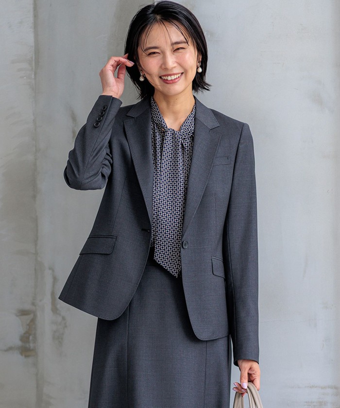 SALE ニジュウサンク　ビジネススーツ　ジャケットL スカートM グレー系｜ジャケット｜23区 (Lサイズ)(ニジュウサンク Lサイズ