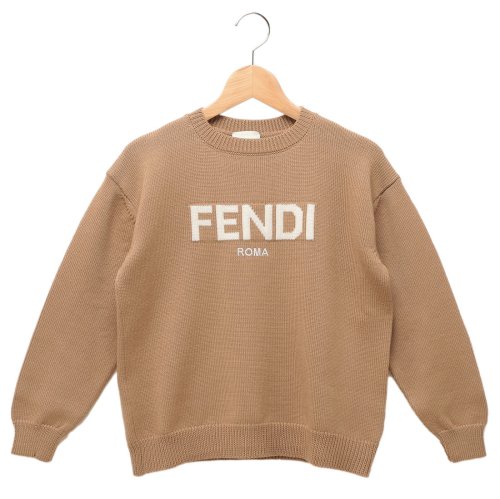 フェンディ 子供服 ニット セーター ブラウン ホワイト キッズ FENDI  