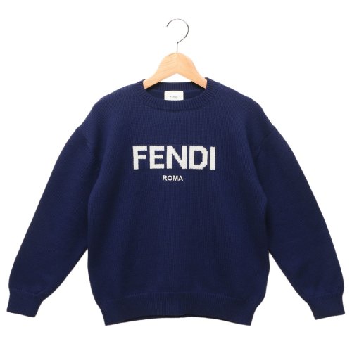 フェンディ 子供服 ニット セーター ネイビー ホワイト キッズ FENDI  