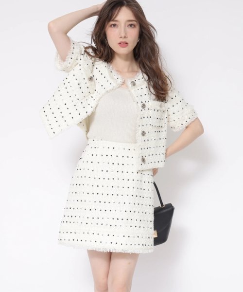 ドットツイードミニスカート(506673291) | アプワイザー リッシェ  