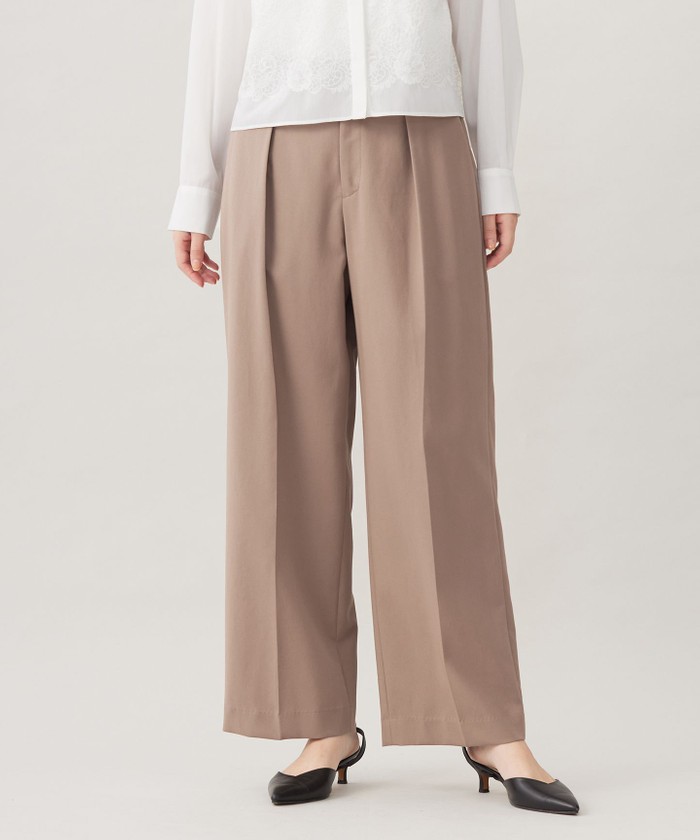 自由区L　パンツ　大きいサイズ セール】 【WEB限定/洗える】ツイルギャザーパンツ （その他
