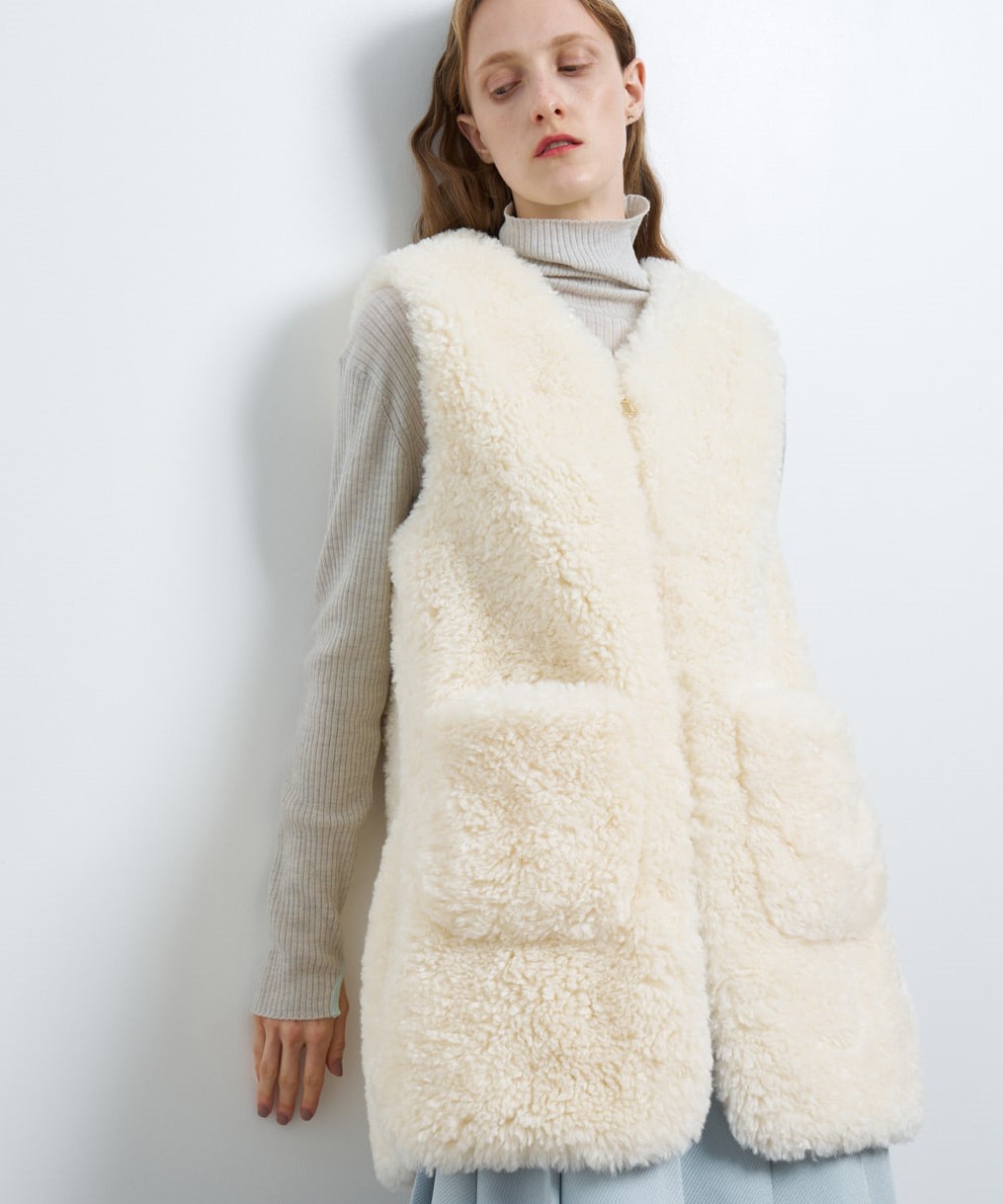 ★美品★LANVIN COLLECTION★シャギー ファー ベスト★アルパカ★ ☆美品☆LANVIN COLLECTION☆シャギー ファー ベスト☆アルパカ