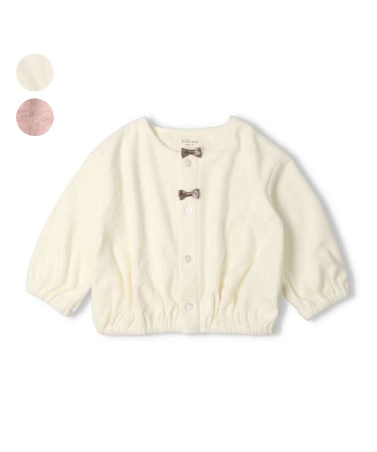 子供服】 kid´s zoo (キッズズー) パイル起毛リボン付き長袖 