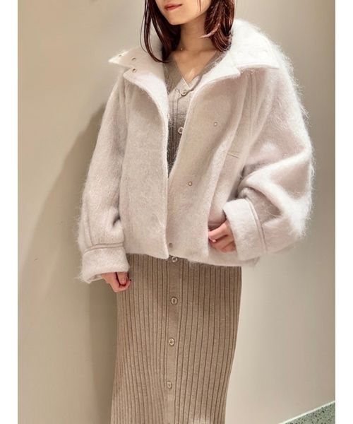 SNIDEL シャギーミドルブルゾン アイボリー スナイデル SNIDEL