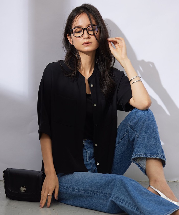 洗える】ライトダブルクロス クロップドシャツ(506696094)｜阪急百貨店