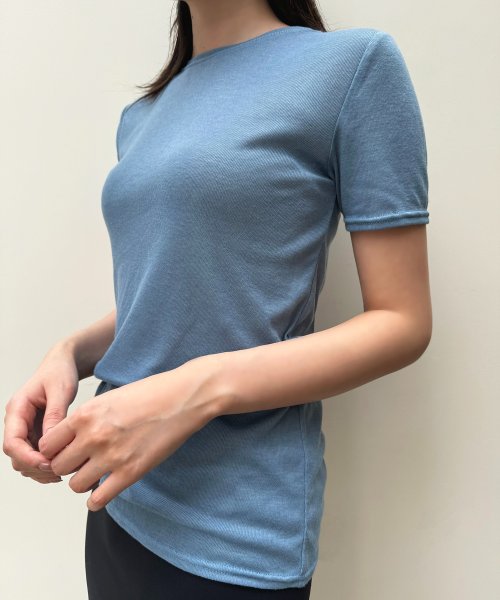 kiehtova(キエトバ)/【kiehtova / キエトバ】sheer tops KTWR3 シアートップス 半袖 Tシャツ カットソー/ブルー