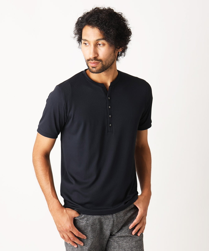 ヘンリーネックプリーツ半袖カットソー(506710225) | ミッシェルクラン  