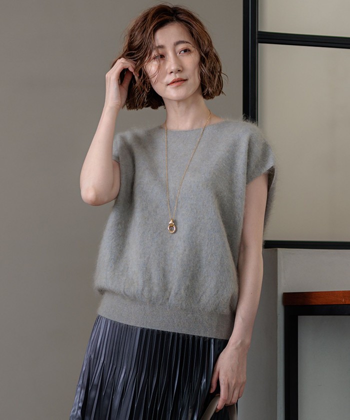 Oggi10月号掲載/洗える】カシミヤミックスファー ニット(506712487