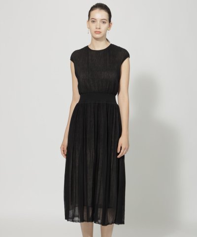 シアーコンビニット プリーツドレス