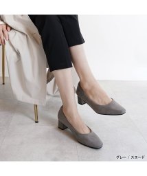 ALETTA(ALETTA)/アレッタ ALETTA 2024秋冬新色 究極のプレーンパンプス【4.5cmチャンキーヒール/スクエアトゥ】レディース 甲高幅広 外反 痛くない 通勤 仕事 結/グレー