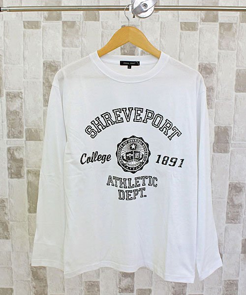 TopIsm(トップイズム)/トップイズム TopIsm ロングTシャツ メンズ 長袖 Tシャツ プリントT アメカジ ミリタリー フォト 3L クルーネック トップス 男女兼用 ユニセック/ホワイト系8