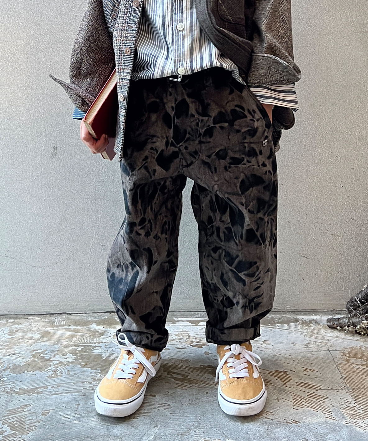 FITH フィス FITH Randomly Bleached Denim Pants ブラック 110cm FITH フィス FITH Randomly Bleached Denim Pants ブラック 110cm