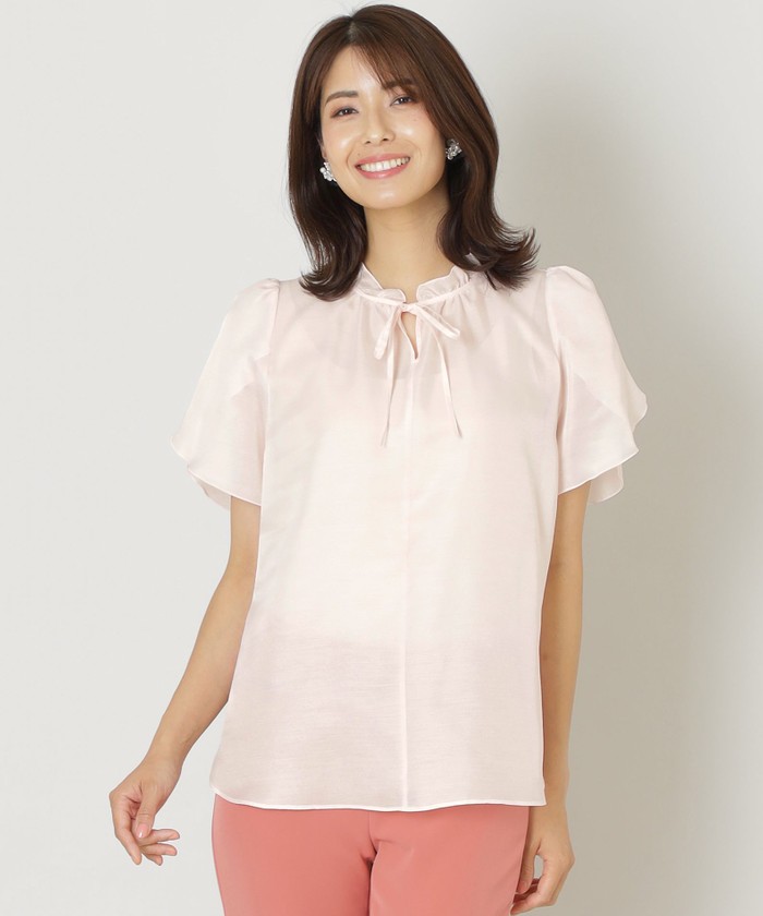 【ふわふわピンク】TO BE CHIC　ウェーブローン チュニックブラウス ふわふわピンク様専用】TO BE CHIC ウェーブローン チュニック