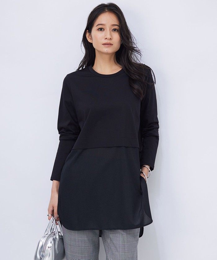 iCB アイシービー ブラウス カットソー シアーシャツ ブラック ブラック系|カットソー・Tシャツ|ICB(アイシービー)|阪急