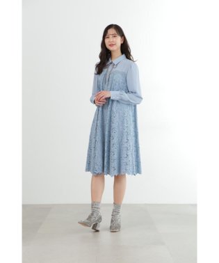 JILL STUART/◆ジョーゼットレースコンビフレアワンピース/506777208