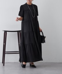 NICE CLAUP OUTLET/【2024AW】5分袖ティアードギャザーシャツワンピース/506792802