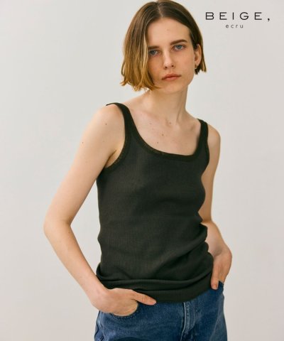 【BEIGE，ecru/WEB限定・洗える】RIB TOPS /  コットンシル