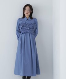 NATURAL BEAUTY BASIC/シャーリングビスチェシャツワンピース/506799369