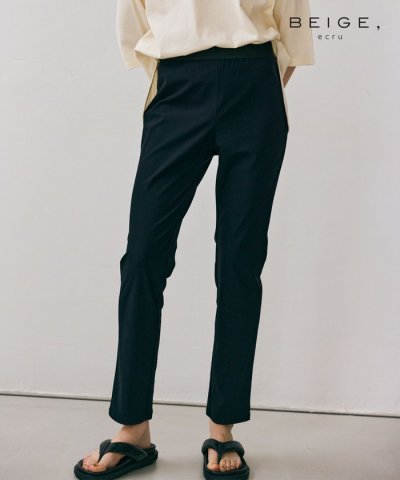 【BEIGE，ecru/WEB限定・洗える】RIB BOTTOMS / ウエスト