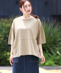 eur3/【大きいサイズ/LAVEANGE×eur3】バックボタン切り替えカットソー/506805451