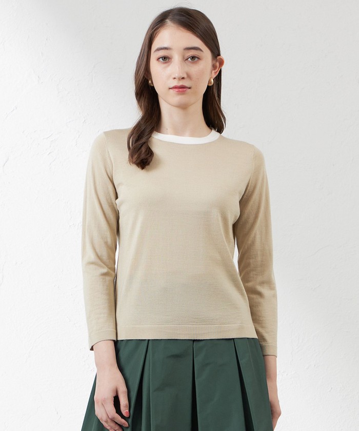 連休お値下げ　AMACA 半袖ニット 新品タグ付き antiqua ドルマンニット ニット レディース トップス 半袖