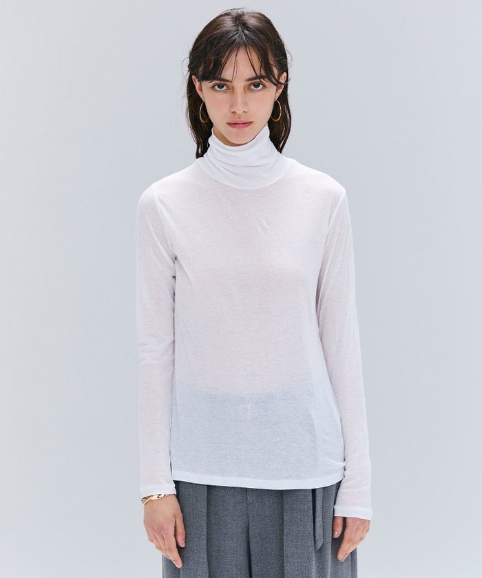 BEIGE 【洗える】SORE / シアーコットンハイネックカットソー WHITE 4