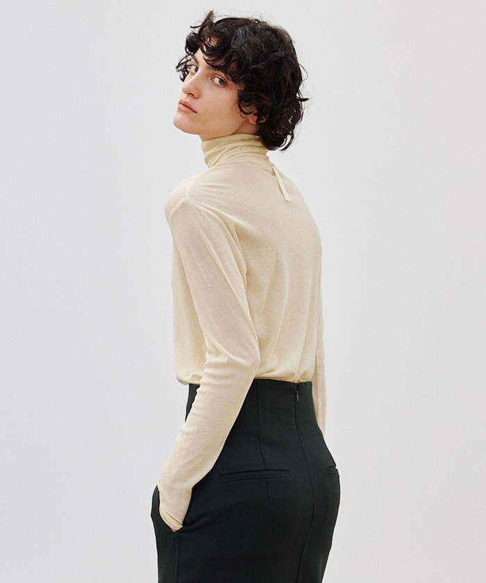 BEIGE 【洗える】SORE / シアーコットンハイネックカットソー CREAM 4