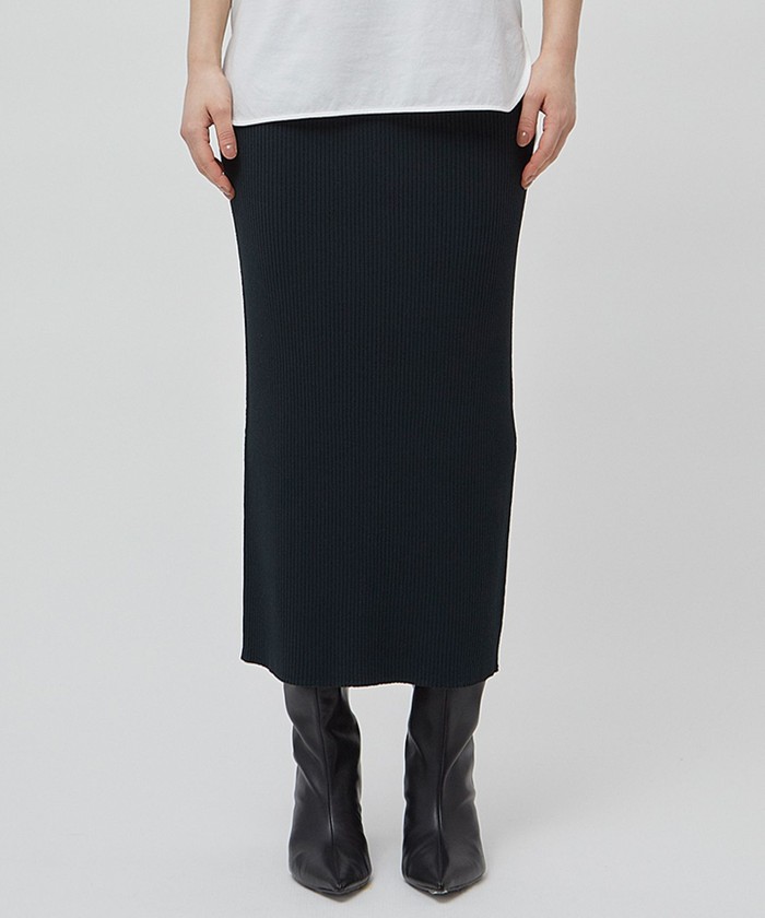 BEIGE 【洗える】LAURA / Iラインリブスカート FGREEN×BLACK 2 BEIGE 【洗える】LAURA / Iラインリブスカート FGREEN×BLACK 2
